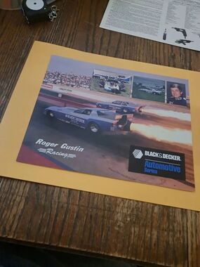 Vintage Roger Gustin Jet Funny Car 8x10 Black & Decker Sponsor Card